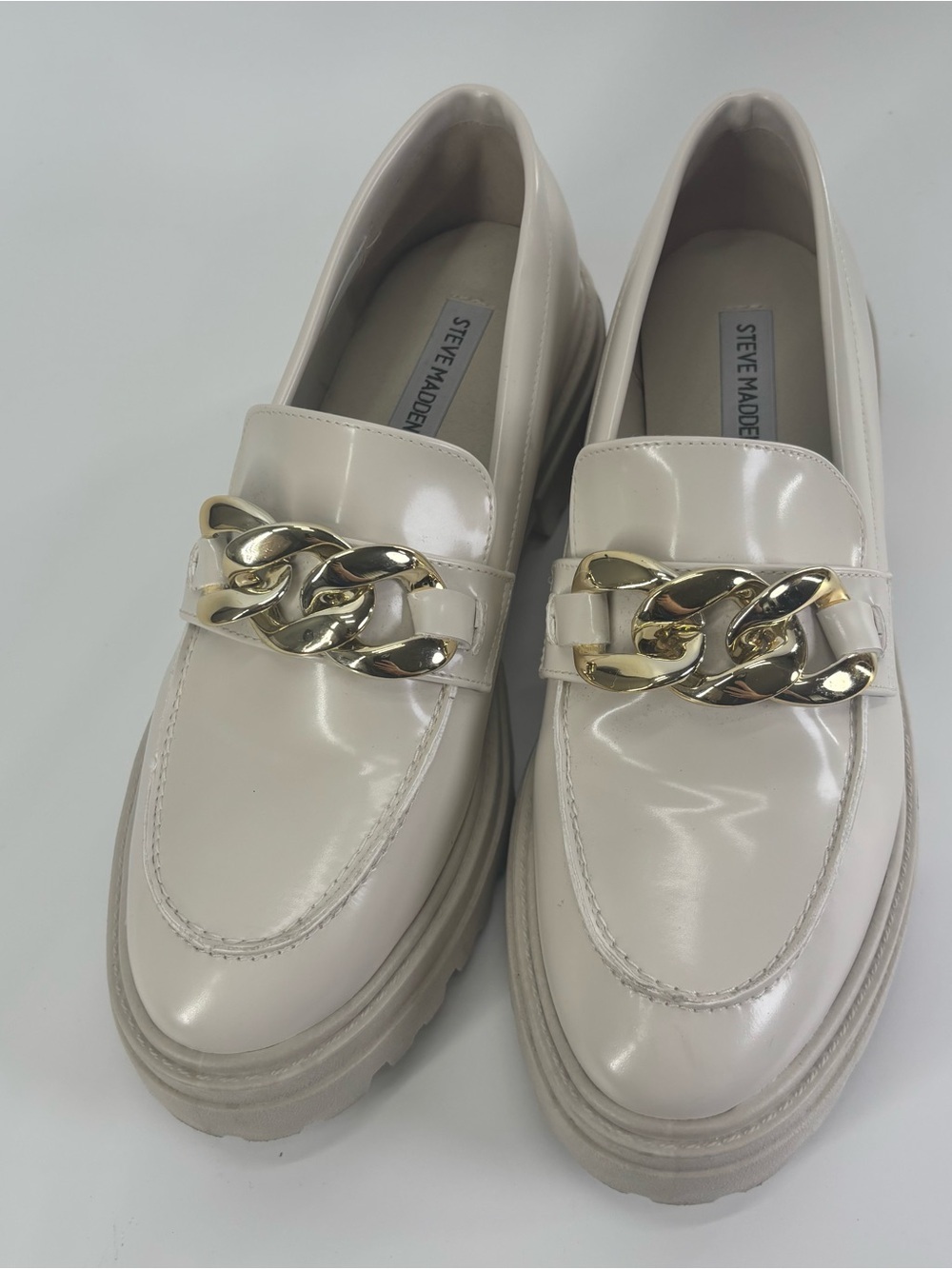 Steve Madden Makira platform loafer 7.5 cream gold - Picture 8 of 14